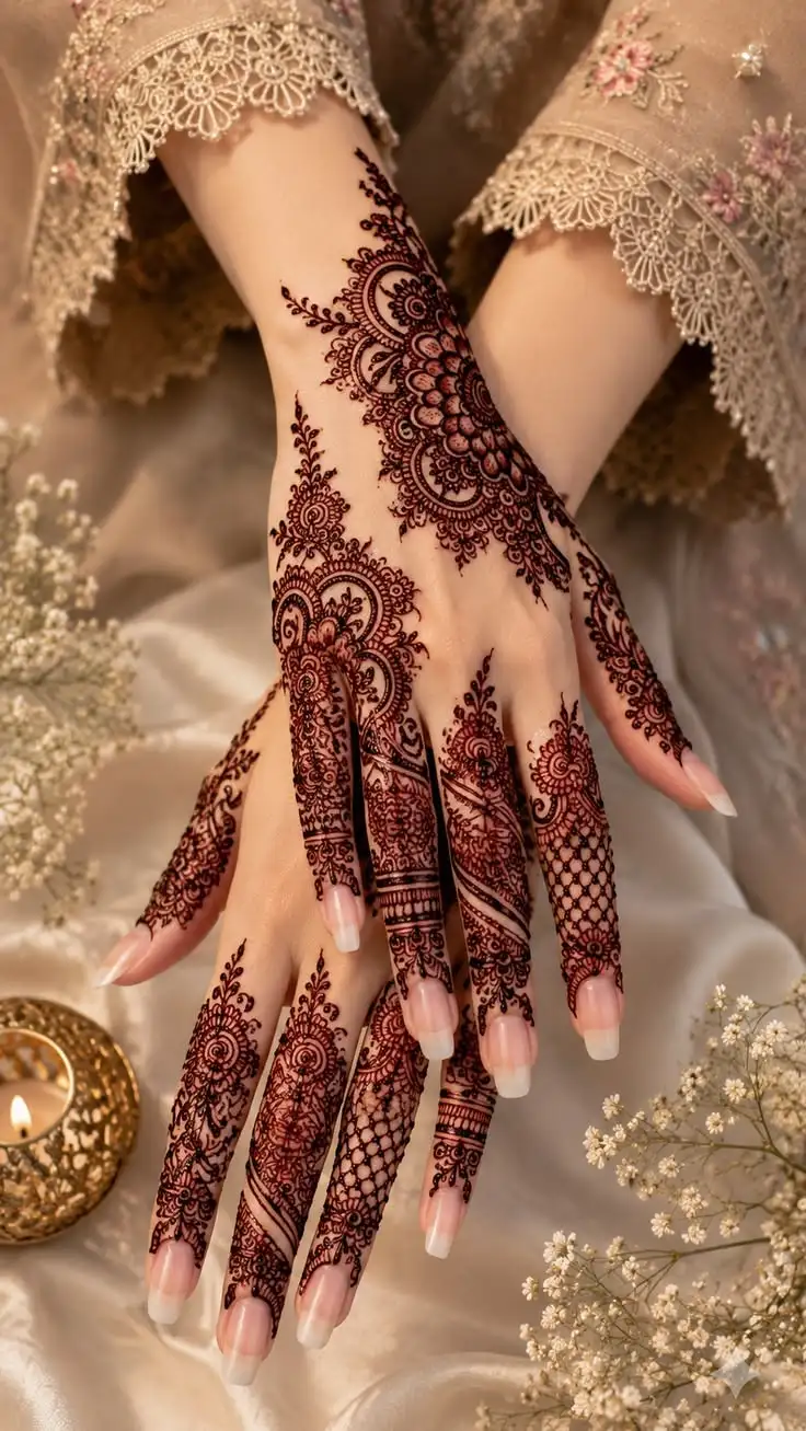 Elegant Floral Pattern Mehndi Design